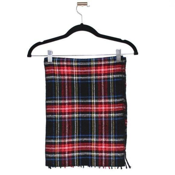 Wide Scarf Pashmina Wrap Plaid Red and Black - Picture 1 of 2
